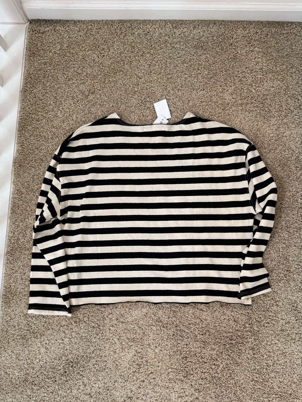 NWT PerfectWhiteTee Taylor Striped Top 100% Cotton Size L - Picture 3 of 3